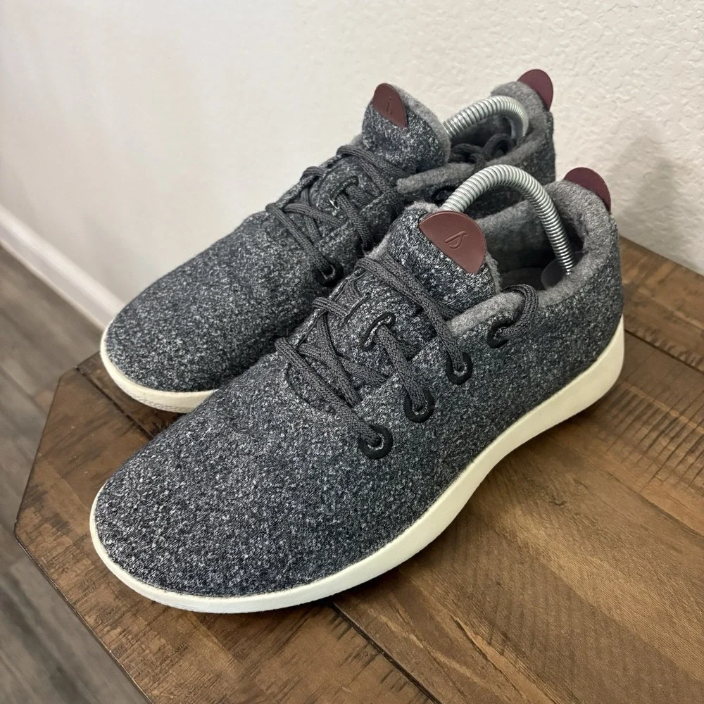 Allbirds Mens WRM Wool Runner Mizzle Sneakers Size 9 Gray Low Top Lace Up Shoes